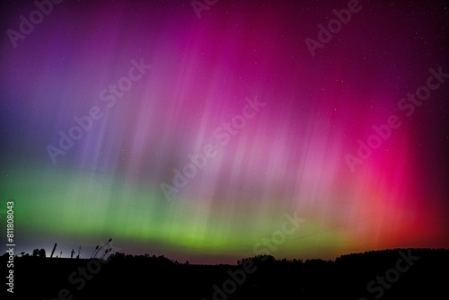 Colorful beautiful northern lights in germany