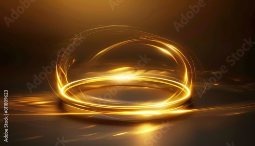 Radiant Gold Circle: Vibrant Glowing Effect, Beautifully Emerged, Wallpaper Background