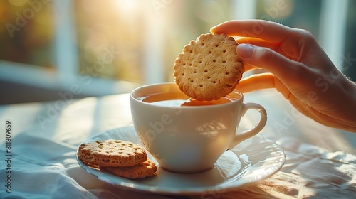 Tea and biscuits photo