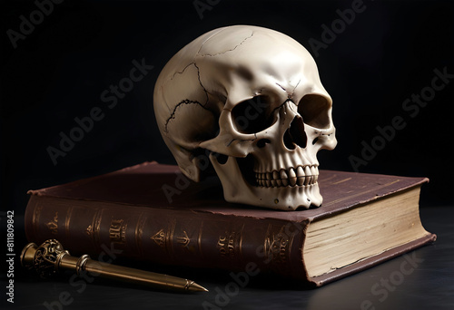 Skull and book
