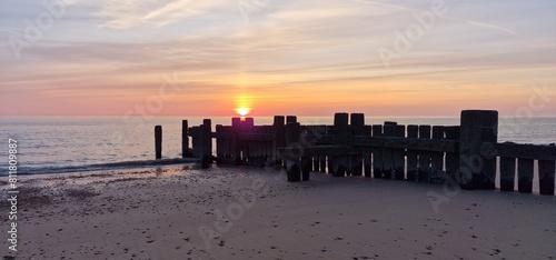 Sunrise Walcott Beach Norfolk UK