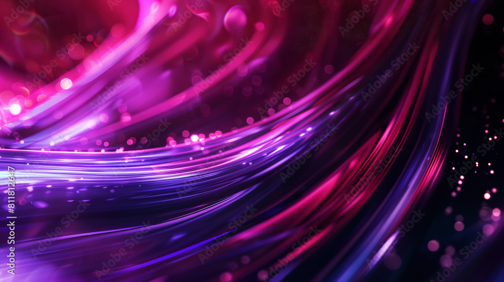 Aesthetic smooth lines and technological space. Fiber optic flow. Digital waves. Dark background. Generative AI Aesthetic smooth lines and technological space. Fiber optic flow. Digital waves. Dark background. Generative AI