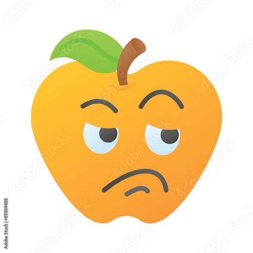 Pixel perfect icon of jealous emoji, isolated on white background