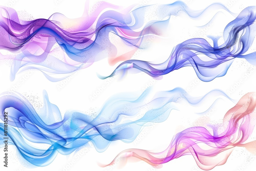 Air flow set of vector elements on a white background Abstract light effect blowing from an air conditioner Air flow set of vector elements on a white background Abstract light effect blowing from an air conditioner