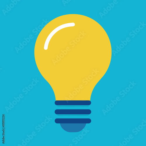 Lightbulb glowing with bright yellow