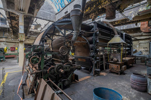 Old historic abandoned industrial matches production  museum in Częstochowa, Poland