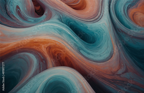 A surreal abstract landscape with a closeup shot of glossy swirls and ethereal colors, Generative AI