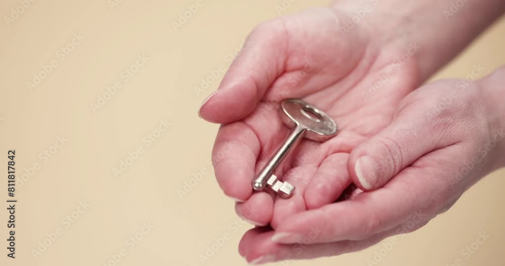 apartment key in female hands on a light background
apartment key in female hands on a light background