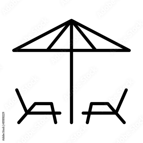 Beach chair icon