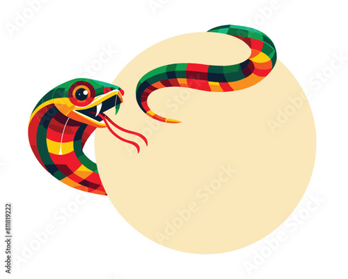 Snake on round label