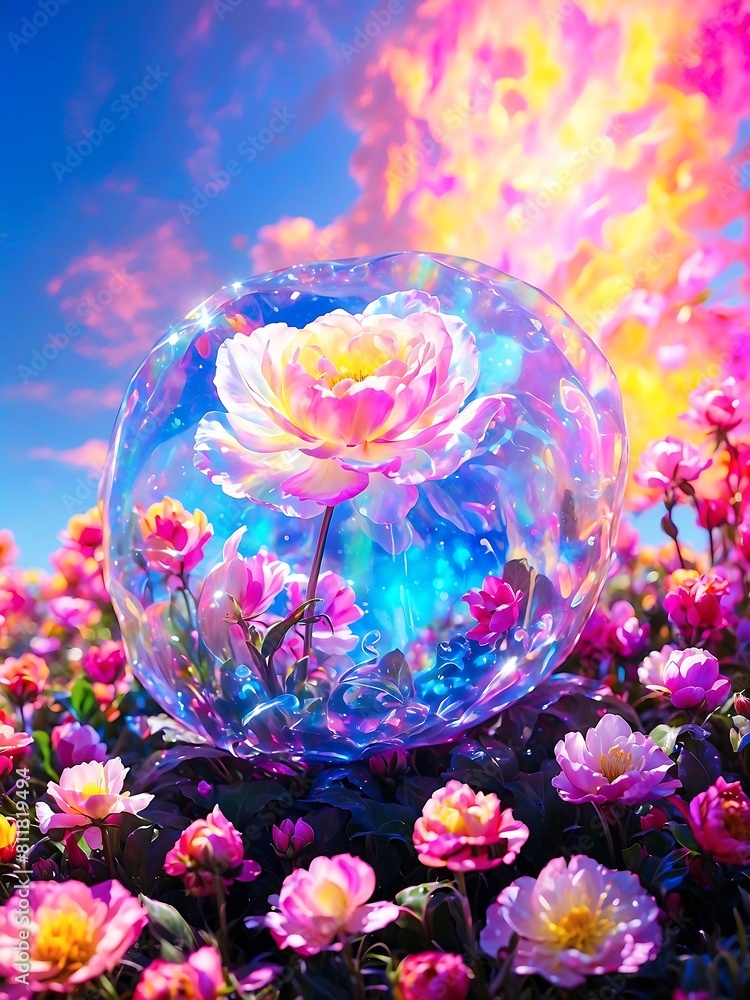 Spring's Flourish A Radiant Tapestry of Blossoming Beauty inside Crystal Glass, Flower Blossom, Vibrant Color, Spring Season Essence Spring's Flourish A Radiant Tapestry of Blossoming Beauty inside Crystal Glass, Flower Blossom, Vibrant Color, Spring Season Essence