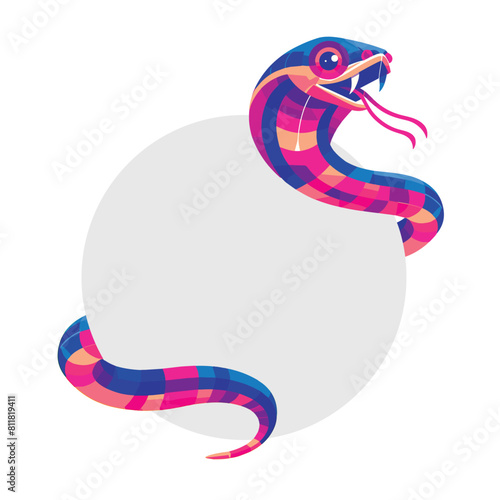 Snake on round label