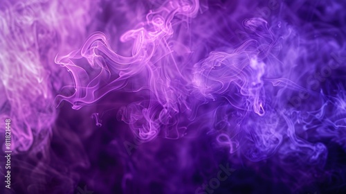 Purple smoke cloud swirling in a mystical atmosphere, abstract background