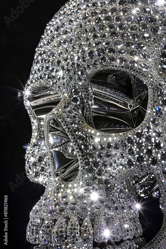 Sparkling Silver Crystal Encrusted Skull
 photo