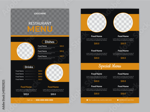 Restaurant menu design template .