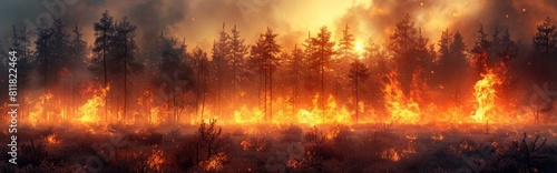Forest on fire  hot summer day   Blazing Forest Inferno - Captivating 4K Wallpaper for Hot Summer Days 