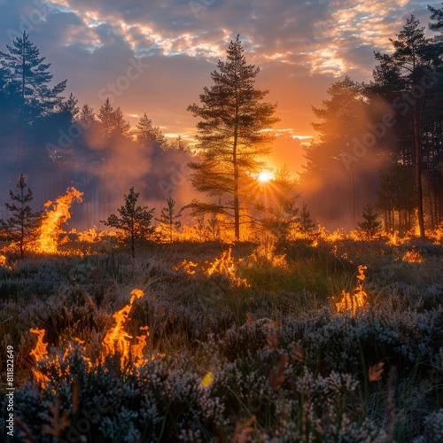 Forest on fire  hot summer day   Blazing Forest Inferno - Captivating 4K Wallpaper for Hot Summer Days 