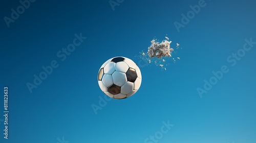 A football in flight, rotating