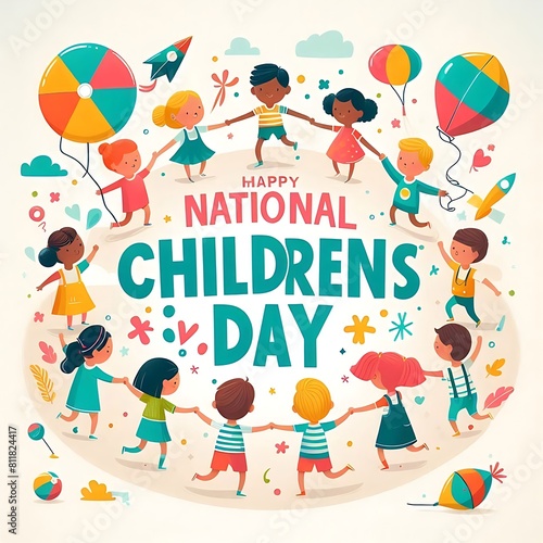 Happy international childrens day card