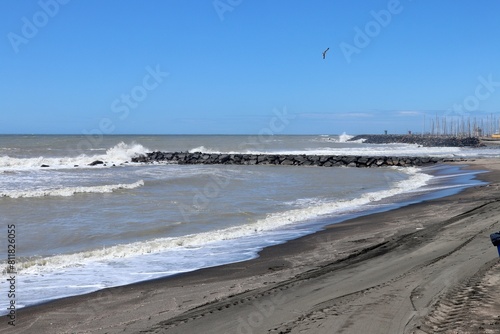 Obraz na płótnie Lido di Ostia - Spiaggia Rossa dal Lungomare Duca degli Abruzzi w salonie