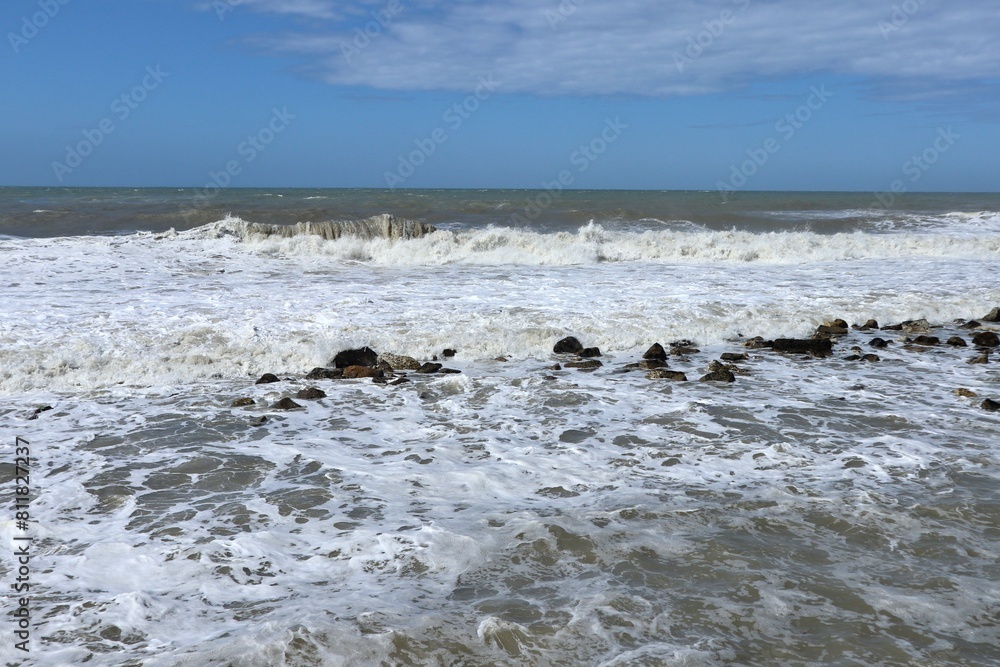 Lido di Ostia - Mare agitato dal pontile