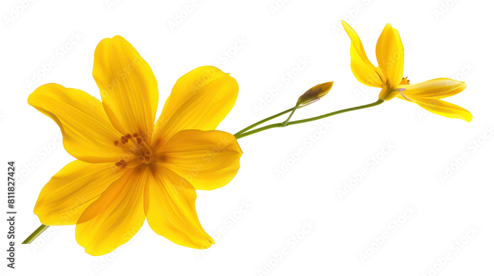 yellow flower isolated on transparent or white background cutout png