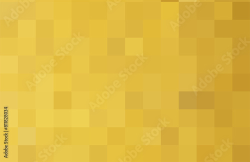 Gradient background from ocher yellow squares. Abstract mosaic ocher backdrop for publication, design, poster, calendar, post, screensaver, wallpaper, cover, banner, website. Vector illustration photo
