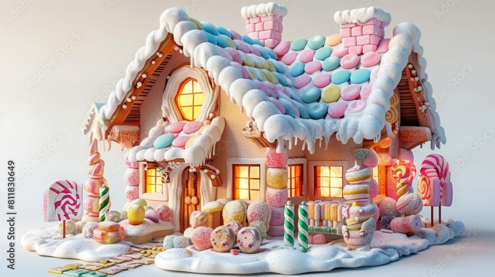 A house made of candy and lollipops
