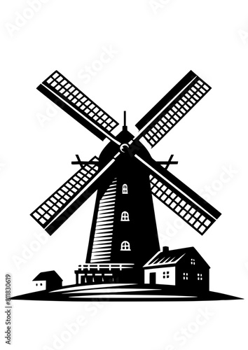 Windmill svg, wind turbine svg, windmill png, windmill vector, windmill outline, windmill clipart, windmill base svg, Windmill Silhouette