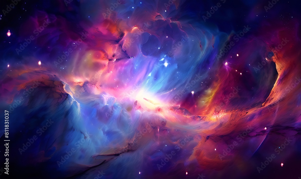 A colorful galaxy in space A colorful galaxy in space