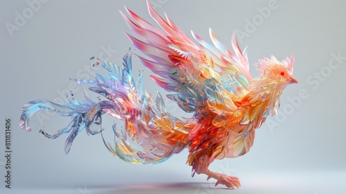 A phoenix is a mythical bird that is said to be a symbol of hope, renewal, and life. photo