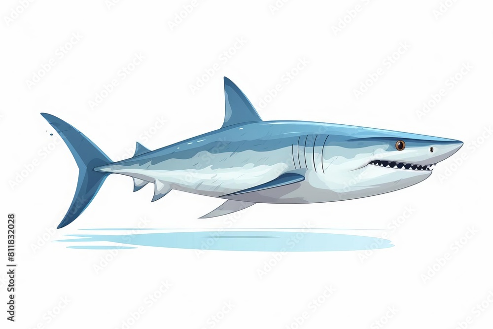 A blue shark is swimming in the ocean A blue shark is swimming in the ocean