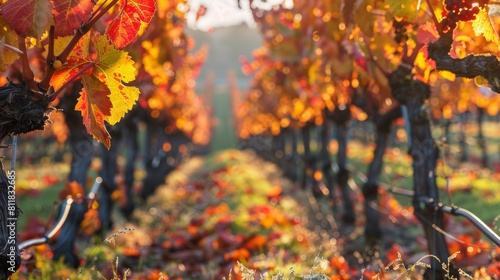 Visiting the sprawling vineyards of Sonoma County during the fall harvest experiencing the vibrant autumn colors and the process of winemaking from vin