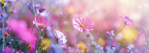 Colorful spring flowers in a meadow (kitchen glass)