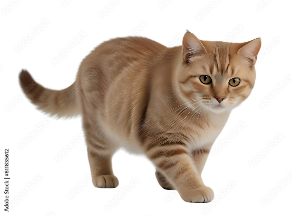 Obraz premium British cat on white isolated transparent background