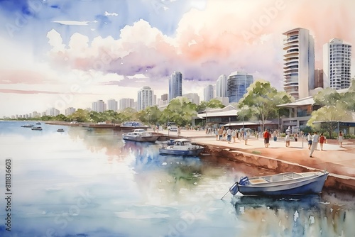 Darwin Australia Country Landscape Illustration Art