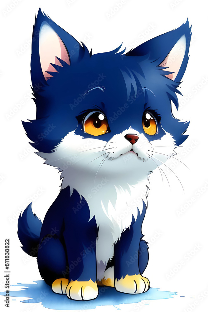 Funny kitten. Imitation of painting. Stylized illustration. Funny kitten. Imitation of painting. Stylized illustration.