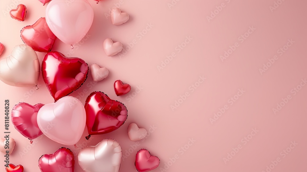 Soaring Hearts: Pink and Red Balloon Romance Soaring Hearts: Pink and Red Balloon Romance