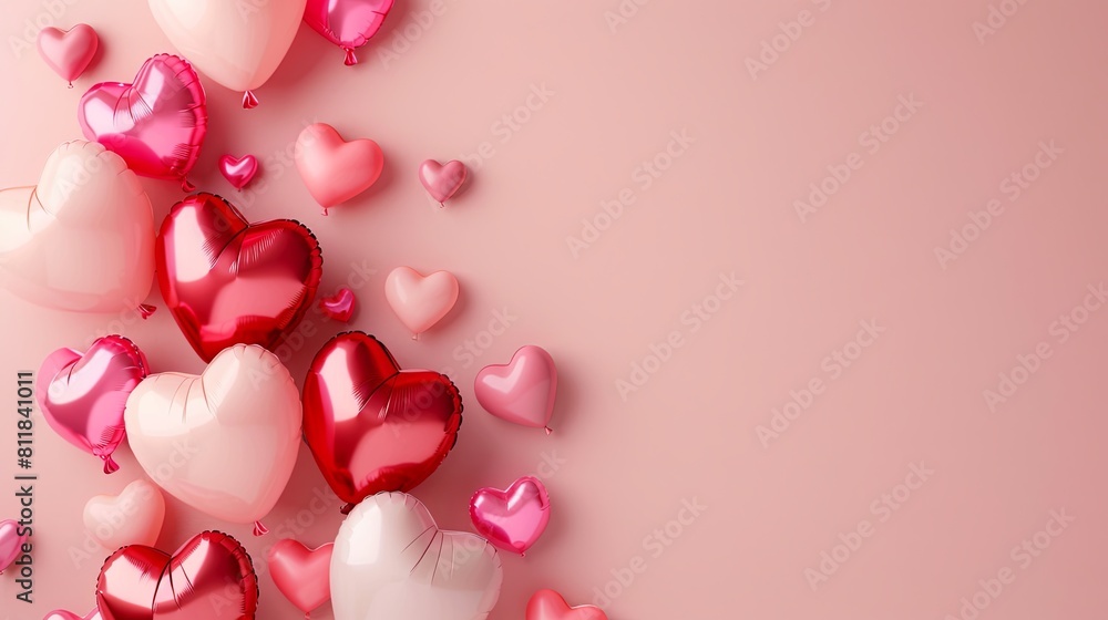 Soaring Hearts: Pink and Red Balloon Romance Soaring Hearts: Pink and Red Balloon Romance