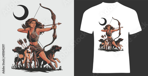 artemis hunt a fierce design showcasing the greek t shirt design