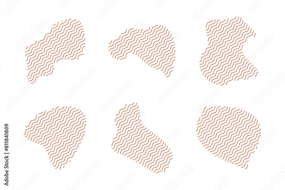 Blobs Fluid Shapes with Zig Zag Lins Set pictogram symbol visual illustration Set Blobs Fluid Shapes with Zig Zag Lins Set pictogram symbol visual illustration Set