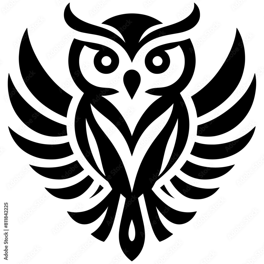 A cute minimalistic owl for logo A cute minimalistic owl for logo