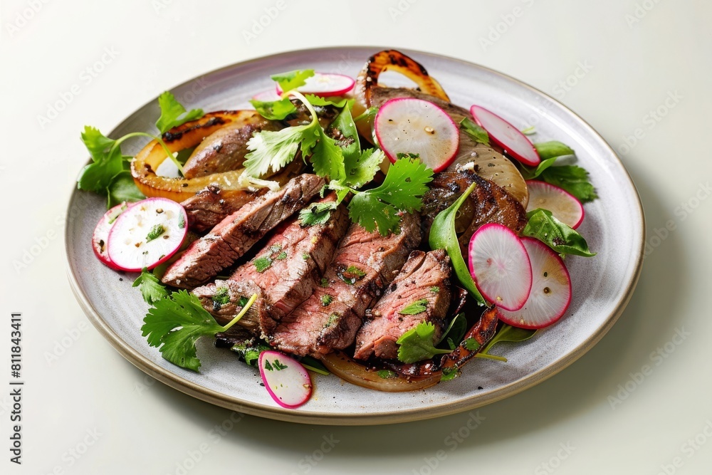 25-Minute Grilled Flank Steak with Charred Vidalia Onion Salad and Cilantro Leaves 25-Minute Grilled Flank Steak with Charred Vidalia Onion Salad and Cilantro Leaves