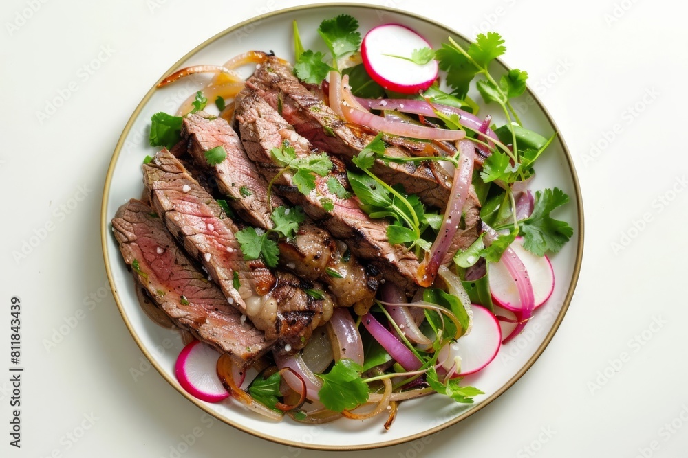 25-Minute Grilled Flank Steak with Charred Vidalia Onion Salad and Cilantro Leaves 25-Minute Grilled Flank Steak with Charred Vidalia Onion Salad and Cilantro Leaves