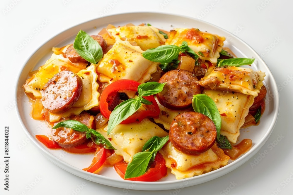 Savory Sausage and Pepper Ravioli in Creamy Tomato Sauce Savory Sausage and Pepper Ravioli in Creamy Tomato Sauce