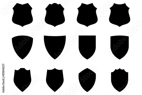 Shield Emblem & Badge Logos pictogram symbol visual illustration Set