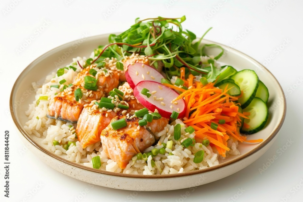 Delicious 20-Minute Salmon and Rice Bowl with Flaky Tender Salmon Chunks Delicious 20-Minute Salmon and Rice Bowl with Flaky Tender Salmon Chunks