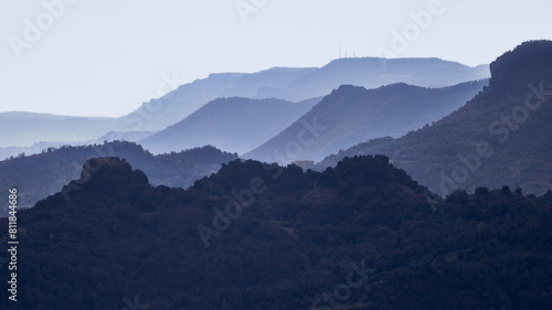 Misty Mountain Layers at Dawn