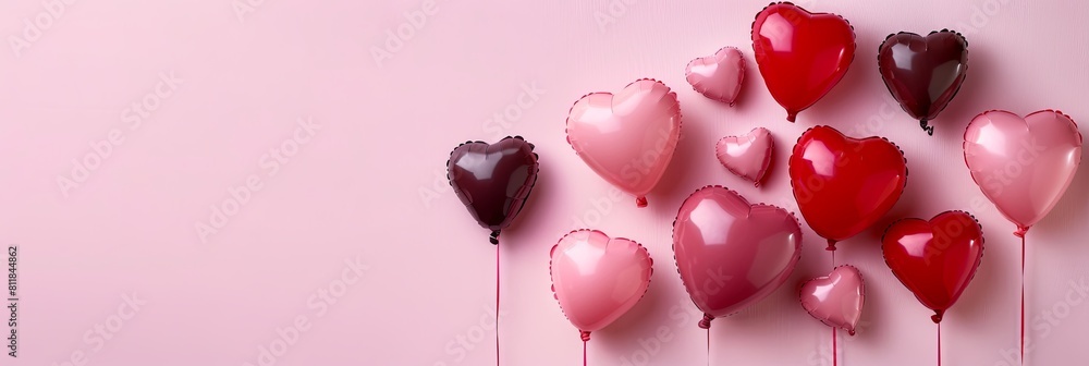 Soaring Hearts: Pink and Red Balloon Romance Soaring Hearts: Pink and Red Balloon Romance