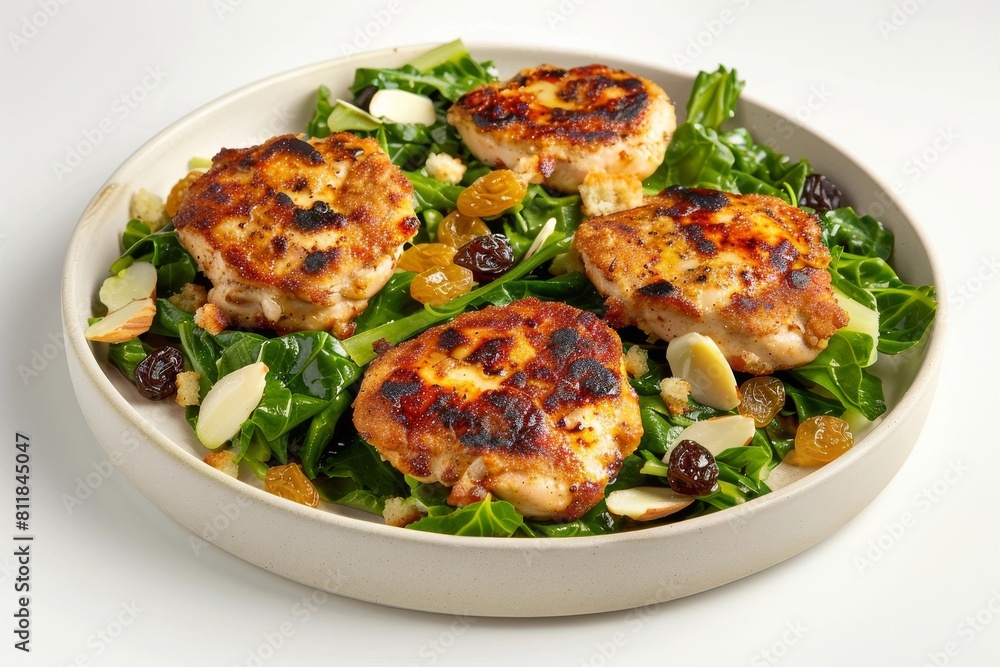 Scrumptious Chicken Cutlets with Golden Raisins Salad Scrumptious Chicken Cutlets with Golden Raisins Salad